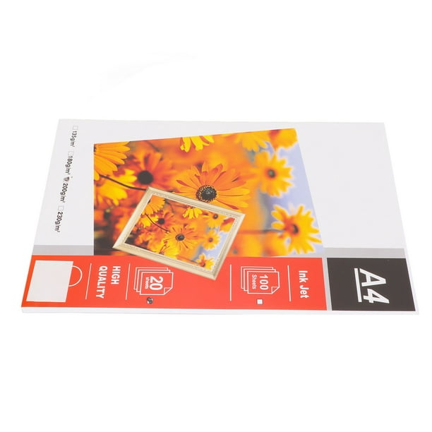 Papier Photo Mat, 8,3 X 11,7 Pouces A4 Papier Imprimante Papier Photo Pour  Impression Pour Photo Pour Document 