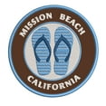 thumbnail image 1 of Mission Beach, California 3.5 Inch Iron Or Sew On Embroidered Fabric Badge Patch Ocean Beach, Salt Life Iconic Series, 1 of 2