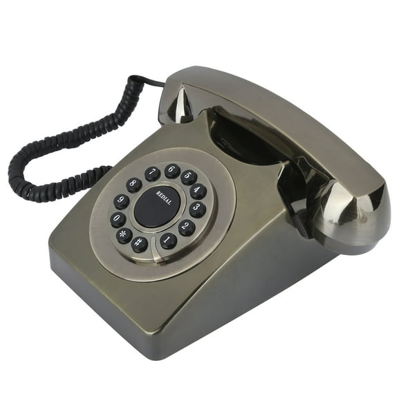 Téléphone Vintage stable, Bouton Grand et Clair, Téléphone à la Maison Robuste et durable, pour la Boutique de l'Hôtel Bronze Antique, Rouge Vif
