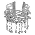 thumbnail image 4 of Brazalete de danza del vientre: Brazalete ajustable de metal para el brazo superior con cascabeles, joyería étnica para espectáculos de danza., 4 of 6