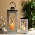 thumbnail image 5 of JHY DESIGN Wood and Metal Outdoor Candle Lantern Holder, Set of 2, 5 of 8