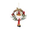 thumbnail image 3 of Adornos navideños para puerta, corona de reno, muñeco de nieve y Papá Noel, decoración navideña rústica para árbol de Navidad, 3 of 5