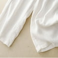 thumbnail image 4 of QUYUON Cargo Pants Women High Waist Clearance Spring Summer Solid Color Leisure Retro Drawstring Elastic Waist Pants Cropped Pants Joggers Pants Women Full Length Pant Leg Loungewear Style-P41 White L, 4 of 6