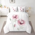 thumbnail image 2 of jejeloiu Ink Aesthetic Art 7-Piece Twin Bedding Sets,Retro Rustic Floral Bedding Comforter Set,White Pink Sheet Sets For Kids,Ultra Soft Home Decor Reversible, 2 of 8