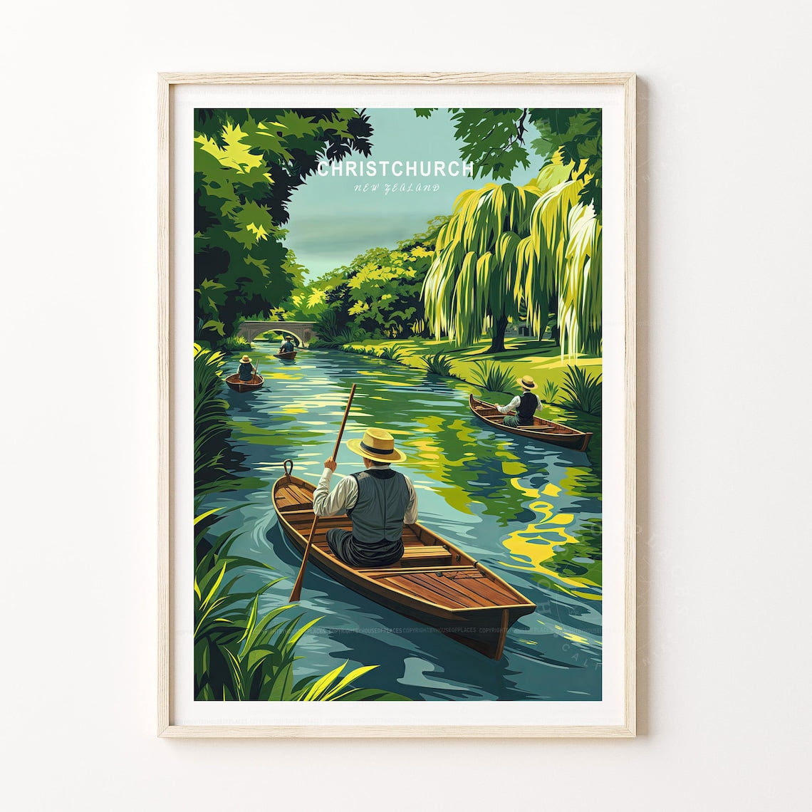Christchurch New Zealand Minimalist Cityscape Poster Modern Living Room And Office Decor