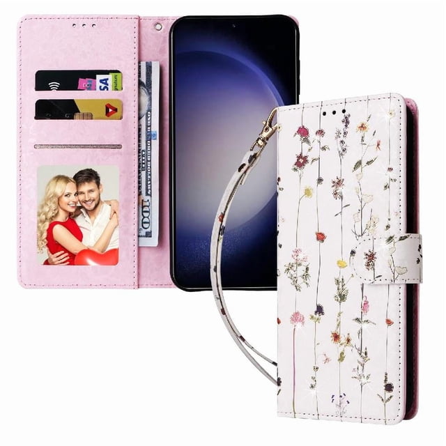 FOXDOCK Floral Wallet Phone Case for Google Pixel 9 Pro XL , PU Leather Flip Case with Card Slots, Shockproof Kickstand Folio Cover