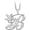 White, variant on 14K Yellow Gold Finish Round Cut White Diamond 925 Sterling Silver Diamond Cute Elf Angele With B Initial Letter Pendant Necklace for Women