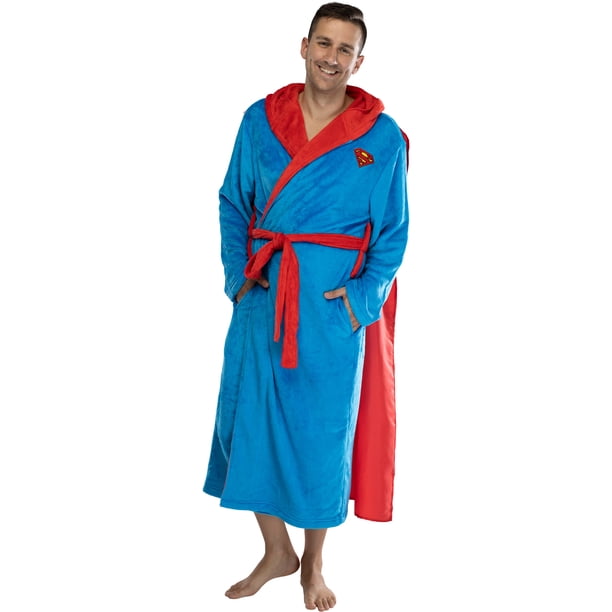 Intimo DC Comics Adult Superhero Plush Fleece Hooded Costume Robe