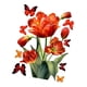 thumbnail image 5 of Pegatina estática perfecl para ventana mariposas y tulipanes 30 cm x 40 cm, 5 of 8