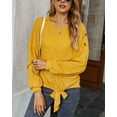 thumbnail image 4 of Button Neck Peplum Hem Sweater Yellow X-Large, 4 of 4