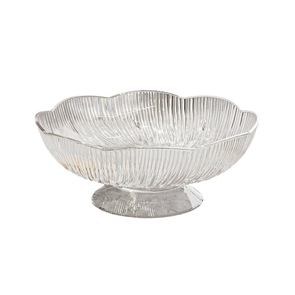 BPPEG Fruit Bowl for Kitchen Counter,Plastic Large Decorative Bowls for Home Decor,Modern Key Bowl for Entryway Table Bowl for Keys Entryway Table- Clear
