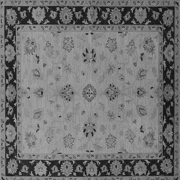 Ahgly Company Indoor Square Oriental Gray Traditional Area Rugs, 5' Square
