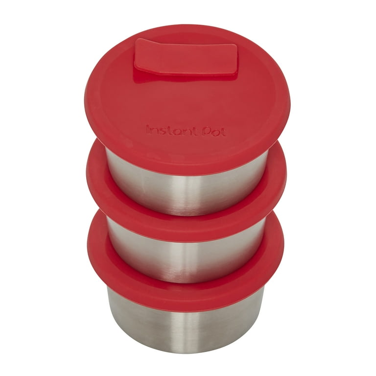 Instant Pot Official Stainless Steel Baking-cups with Red Silicone