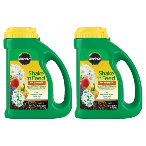 Miracle-Gro Shake 'n Feed All Purpose Plant Food 4.5 lb, 2 Pack