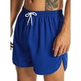 thumbnail image 3 of Biezeib Men's Quick Dry Sports Shorts, Solid Color Drawstring Elastic Waist Breathable Boxer Shorts for Fitness, Running, 3 of 6