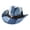 lightblue, variant on Avaner Denim Patchwork Wide-Brimmed Hat For Women Men: Western-Style Hat With Leather Strap And Bull's Head Decoration