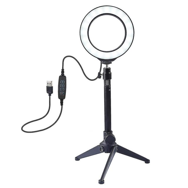 Adjustable Led Fill Light Ring Shape Photo Lamp Selfie Led Light Makeup Light For Home Workplace With Bracket White