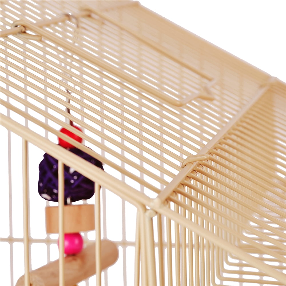 Renwick 62.4" Metal Bird Parrot Cage with Detachable Stand, Almond