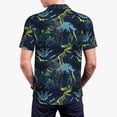 thumbnail image 5 of Vsdgher Cartoon Dinosaur Print Men's Short Sleeve Stretch Polo Shirt, Moisture-Wicking Performance Polo Shirt, 5 of 8