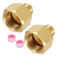 thumbnail image 1 of Uxcell 2Pcs Accesorio de Tubería de Latón, Adaptador de Niple Hexagonal de 1/2" G hembra x 1/4" NPT macho, Dorado, 1 of 6