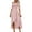 Pink, variant on Womens Summer Dresses Plus Size Casual Fold Solid Color Irregular Short Sleeve Off-The-Shoulder Wedding Guest Dress