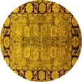 thumbnail image 1 of Ahgly Company Machine Washable Indoor Round Oriental Yellow Industrial Area Rugs, 6' Round, 1 of 4
