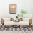 thumbnail image 7 of Andeworld Fabric Upholstered Living Room chairs,Mid-century Armchairs with Rattan Armrests,Single Modern Accent Chairs for Living Room,bedroom(Beige), 7 of 7
