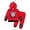 Red, variant on Disney Mickey Mouse Toddler Boys’ Outfit Set - Two Piece Red Hoodie Sweatshirt with Holographic Patch & Stripe Jogger Pants (Red, 2T)
