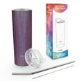 thumbnail image 6 of Stainless Steel Insulated Skinny Tumbler - THILY 22 oz Travel Cup with Lid and Straw, Portable, Reusable, for Ice Coffee, Beer, Gifts for Women & Girl, Glitter Red-Brown, 6 of 6