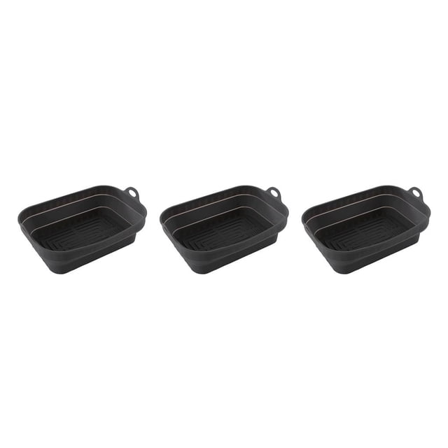 Bewildely Cesta de silicona para freidora de aire, horno de forma cuadrada, utensilios para hornear plegables, molde para freidora de Pizza, Type1 NO1