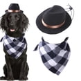 thumbnail image 3 of Disfraz de vaquer mascotas Zulema Sombrero con bufanda Negro Disfraz de mascotas, 3 of 7
