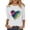 White, variant on Women's Printed T-Shirt Casual Loose Fit Round Neck Three Quarter Sleeve Pullover Top for Spring Summer Vacation Party, Black M