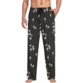 thumbnail image 4 of Men's Pajama Bottoms Little Floral Black Drawstring Lounge Pants Soft Sleepwear Separate Bottoms for Men, 4 of 7