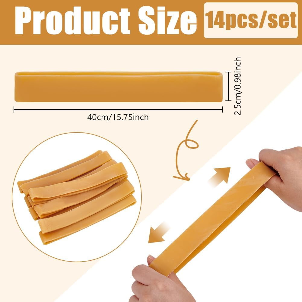 14pcs Rubber Band Heavy Duty Fasteners Ceramic Crafts Mold Binding Band Wheat 400x25mm 14pcs/set