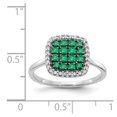 thumbnail image 2 of Solid 14k White Gold Diamond and Emerald Green May Gemstone Engagement Ring Size 8 (.14 cttw.), 2 of 3