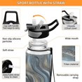 thumbnail image 4 of 32oz Transparent Sports Water Bottle with Straw for Kids Adults Outdoor School Gym Fitness Swirling Metal and Marble Pattern, 4 of 7