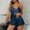 Navy, variant on Women Satin Pajama Set Cami Top and Shorts Silk Sleepwear 2 Piece Loungewear Set Nightwear Outfit