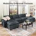 thumbnail image 3 of Sophia&William U-Shaped Modular Sectional Sofa Sets for Living Room, Modern 5-Seat Chenille Cloud Couch Oversized Sectional with 3 Throw Pillows & 2 Ottomans, Blue, 3 of 11