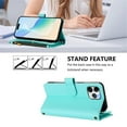 thumbnail image 6 of For iPhone 17 Pro Max Wallet Phone Case-PU Leather Magnetic Flip Cover with 9 Credit Card Slots,Zipper Pocket & Detachable Wrist Strap,Shockproof,Mint Green,For iPhone 17 Pro Max, 6 of 7