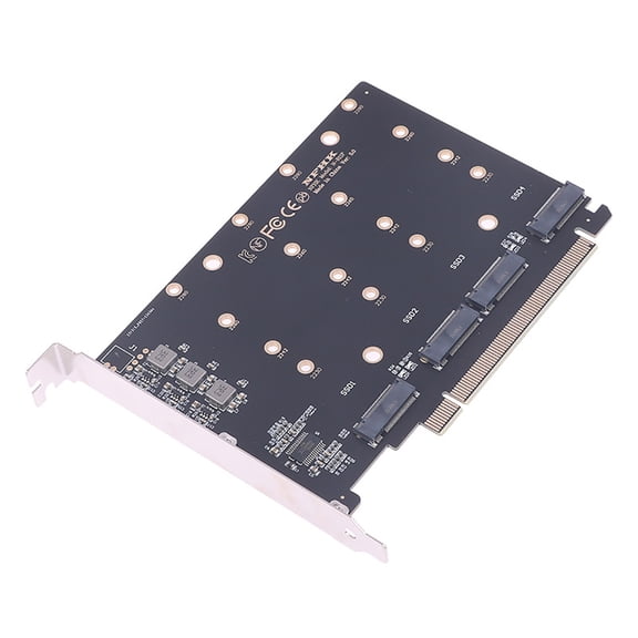 4 Port NVMe to PCIE Adapter Card M.2 NVME to PCIe 5.0 X16 Adapter Hard Drive Converter Reader Expansion Card