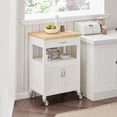 thumbnail image 1 of SoBuy FKW22-WN, Kitchen Trolley Cart Storage Trolley Serving Trolley Kitchen Cabinet with Rubber Wood Worktop, 1 of 8