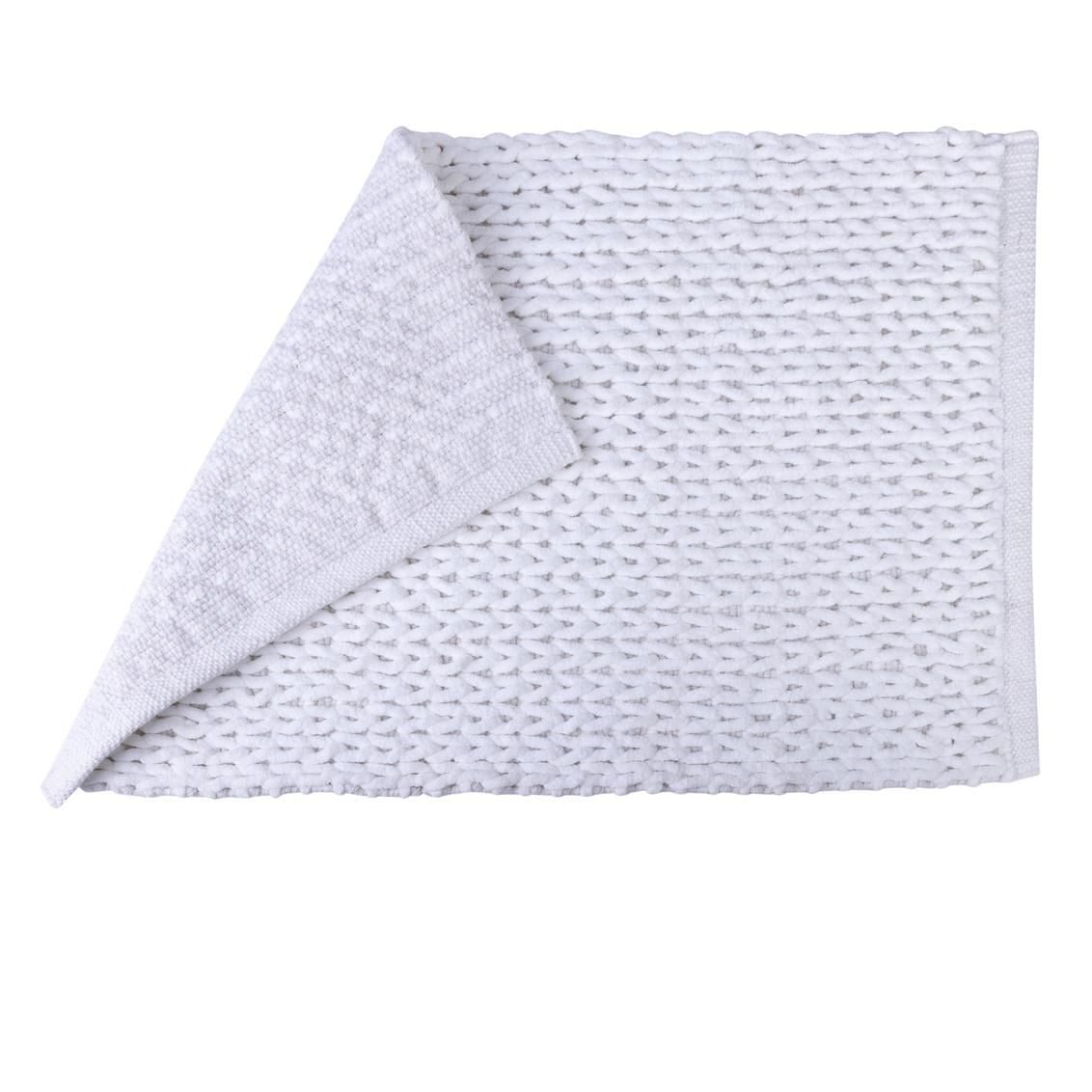 MODA BRAIDED WHITE BATH RUG 20 x 32"