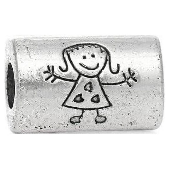 Sexy Sparkles Little Girl Charm Bead Compatible with Snake Chain Charm Bracelet, Lead and Nickel Safe - Zinc Metal Alloy, 1 Charm