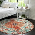 thumbnail image 3 of Wonnitar 4'Round Bohemian Medallion Rug,Oriental Distressed Small Round Area Rug Vintage Washable Entryway Foyer Mat Non-Slip Non-Shedding Low-Pile Sofa Bathroom Carpet, 3 of 6