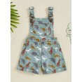thumbnail image 5 of Aojekbee Baby Girl Summer Overalls Sleeveless Elastic Waist Football Print Suspender Romper Toddler Playsuit, 5 of 10