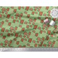 thumbnail image 3 of Soimoi Green Rayon Fabric House Architectural Print Fabric by the Yard 56 Inch Wide, 3 of 3