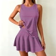 thumbnail image 2 of Minjewel Women Independence Day Printed Split Tankini Swimsuit Vacation Bathing Suit, Purple XL, 2 of 6
