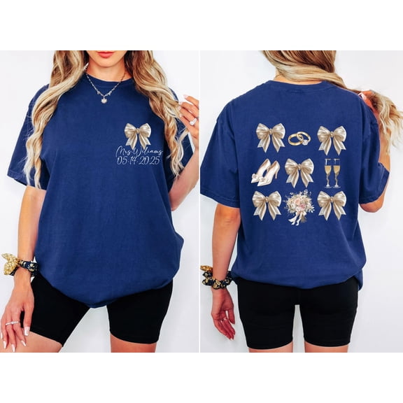 Bride Shirt, Coquette Bow Bridal Tee, Bride-To-Be Tee, Engagement Party Gift, Cute Wedding Her, Future Mrs. Tee, Wedding Gift TSHIRT All Size S-5XL