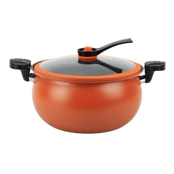 Olla a presión para sopa y carne, antiadherente, multiusos naranja
