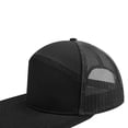thumbnail image 6 of Toptie 7 Panel Trucker Cap Adjustable Snapback Flat Bill Mesh Back Hip Hop Hat-Black, 6 of 7